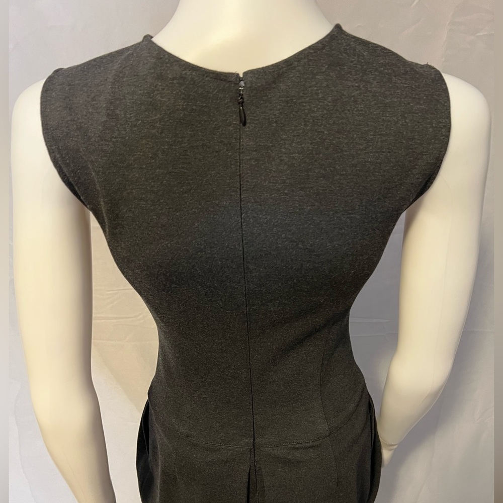 VINCE.EUC. “Ponte” pleated drop waist midi dress.Sleeveless.Charcoal grey.Size 0 - Picture 11 of 15
